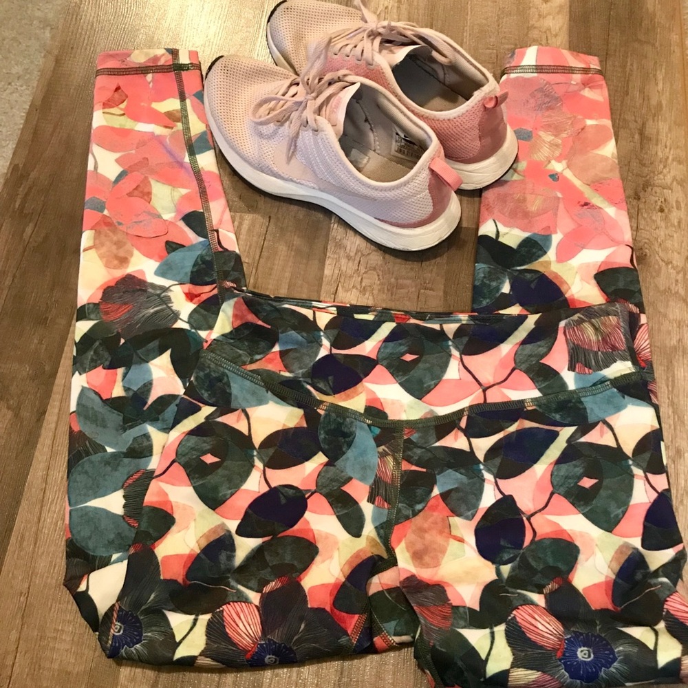 Pastel floral Anthropologie leggings (no tag)